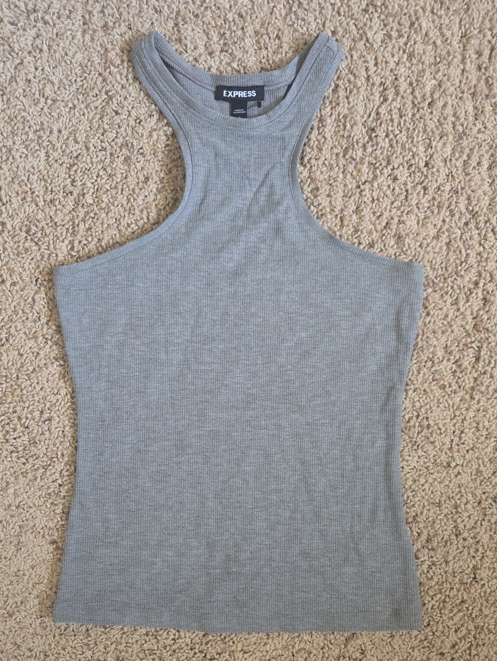 NWT Express Gray Ribbed Racerback Tank